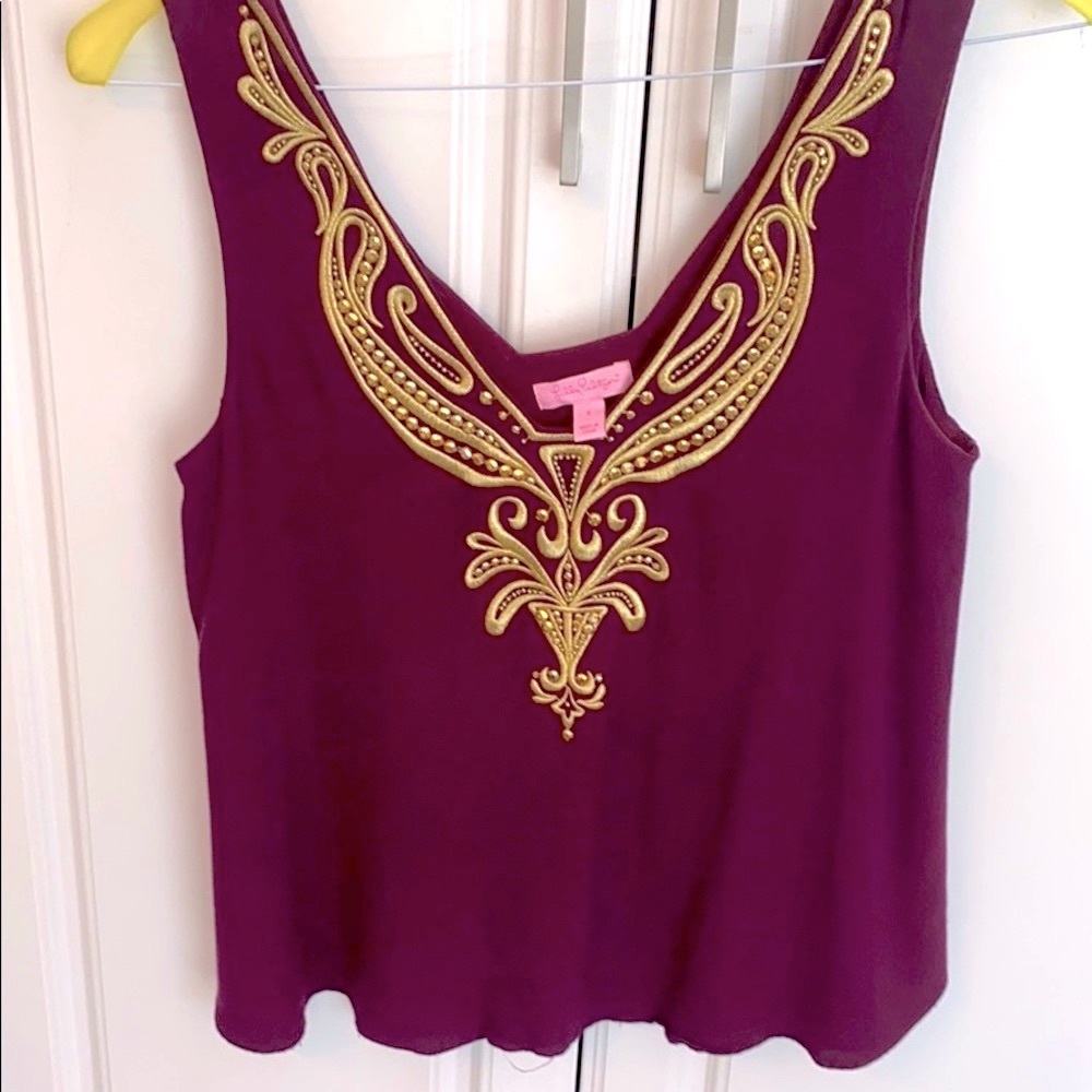 Lilly Pulitzer top with gold detailing